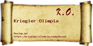 Kriegler Olimpia névjegykártya