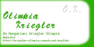 olimpia kriegler business card
